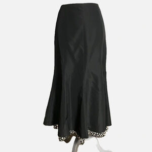 Spanner Midi Maxi Skirt Bedazzled Crystal Hemline Size 6 Black Sequins Tulip New